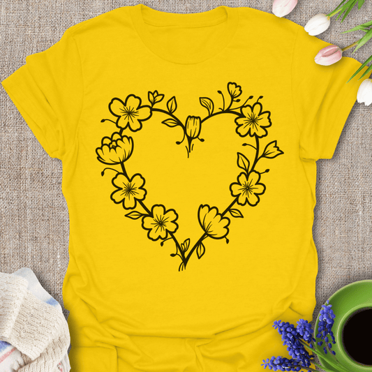 Heart Outlined With Flowers