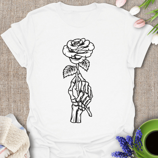 Skeleton Hand Holding A Rose